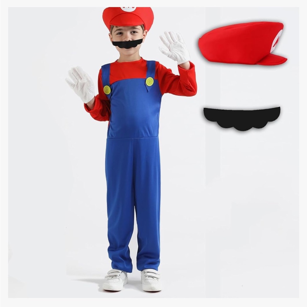 XS Kids sized Mario brother costume super Mario Bros